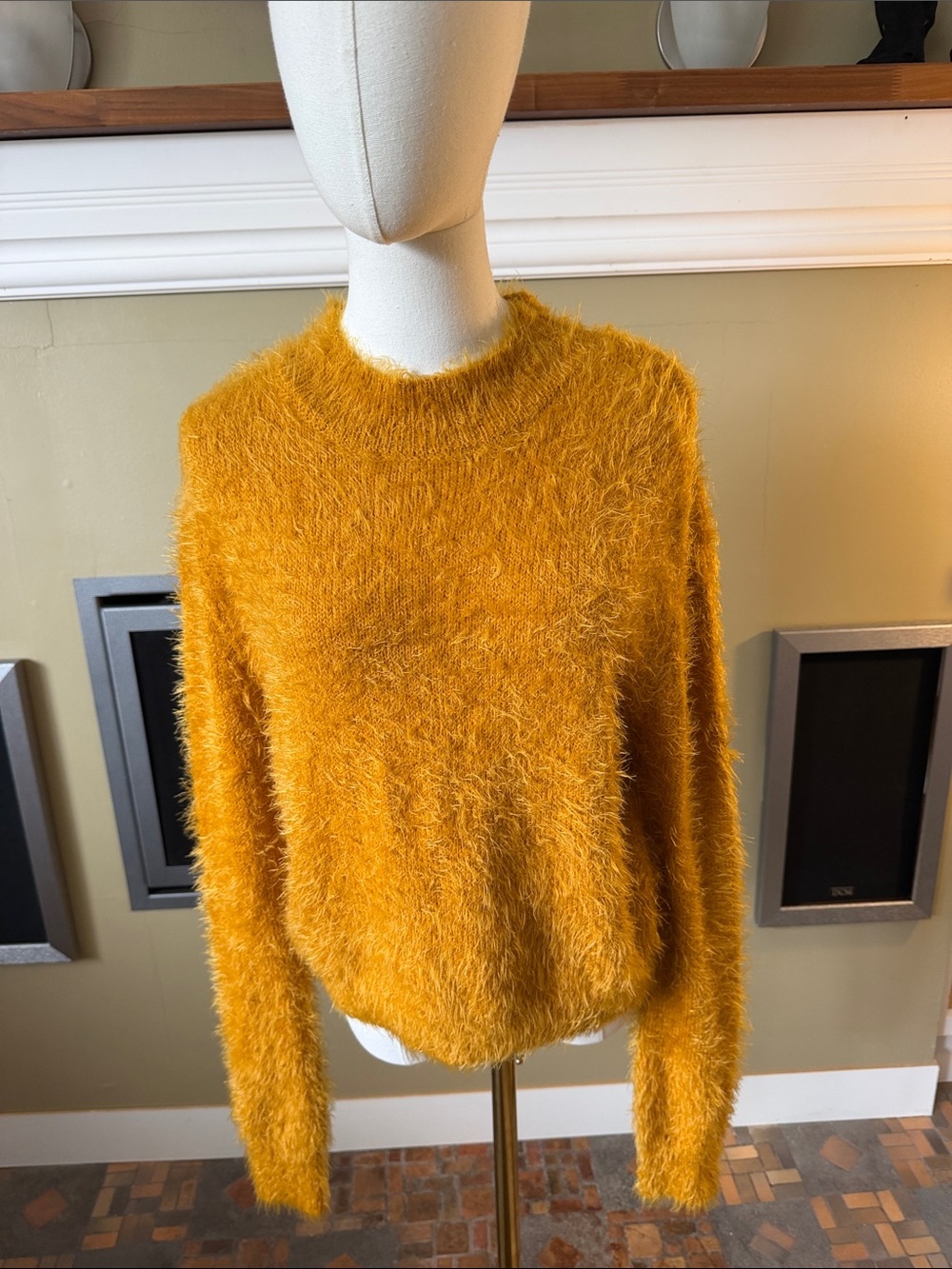 NWT Love Tree Fuzzy Turtleneck Sweater in Mustard